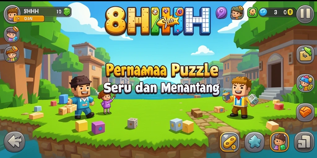 Tampilan gameplay seru dari 8HHH saat menyelesaikan puzzle.