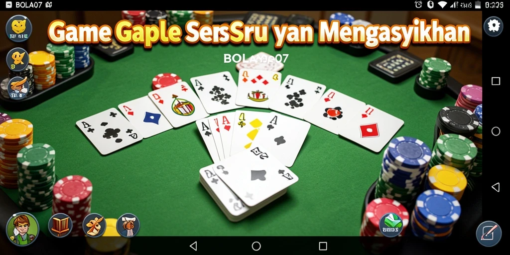 Tampilan gameplay BOLA07 yang menampilkan keseruan bermain Gaple.