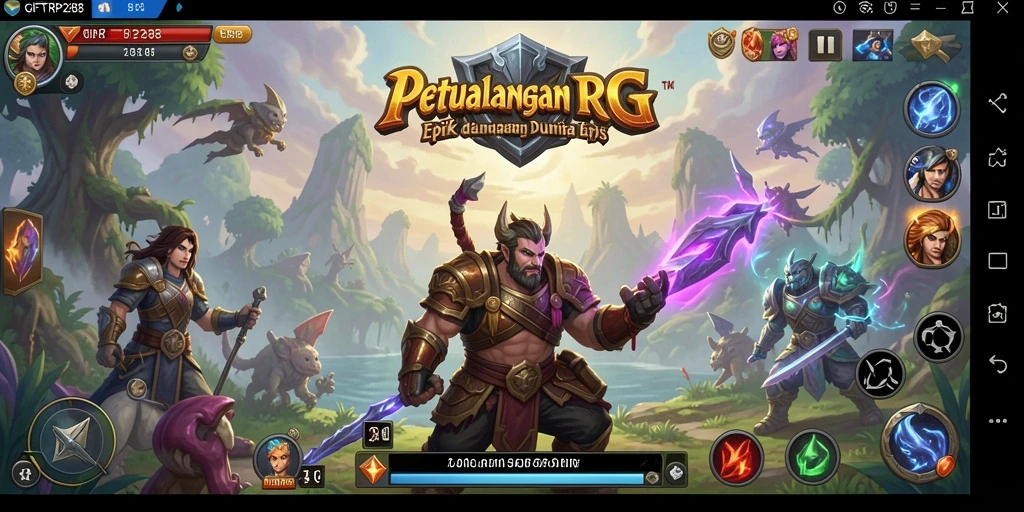 Screenshot menampilkan aksi seru dalam pertempuran RPG di GIFTRP288.