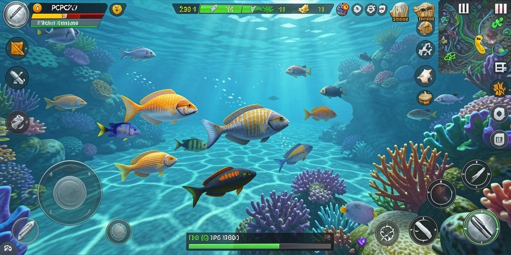 Screenshot menampilkan aksi seru dalam permainan Tembak Ikan.