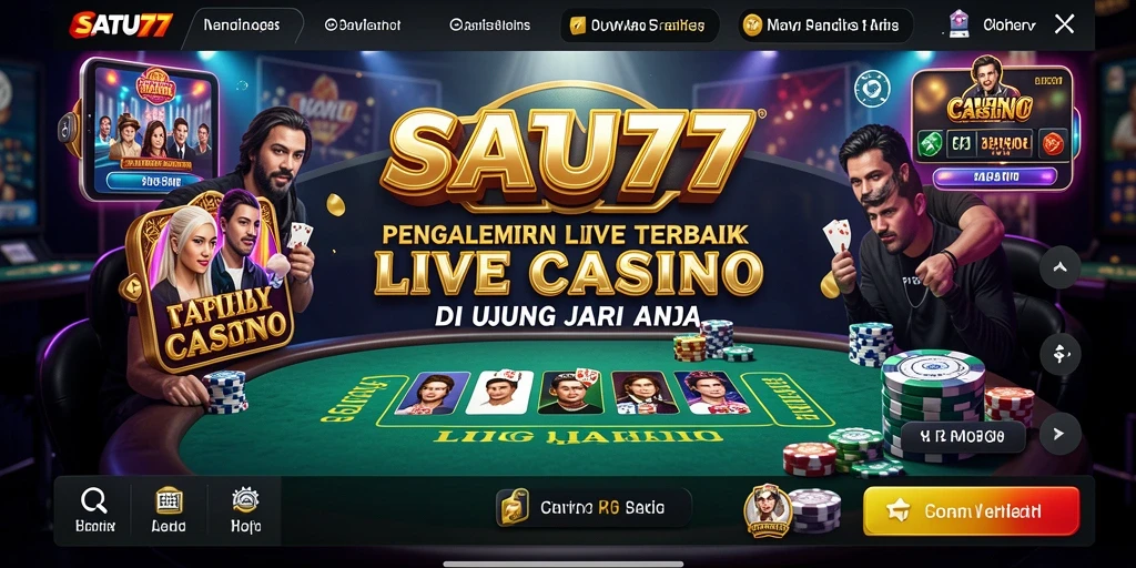 Screenshot SATU77 menampilkan gameplay Live Casino yang seru dan interaktif.