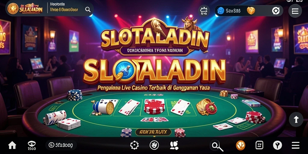 Screenshot gameplay LIVE di SLOTALADIN menampilkan dealer langsung dan interaksi yang menarik.