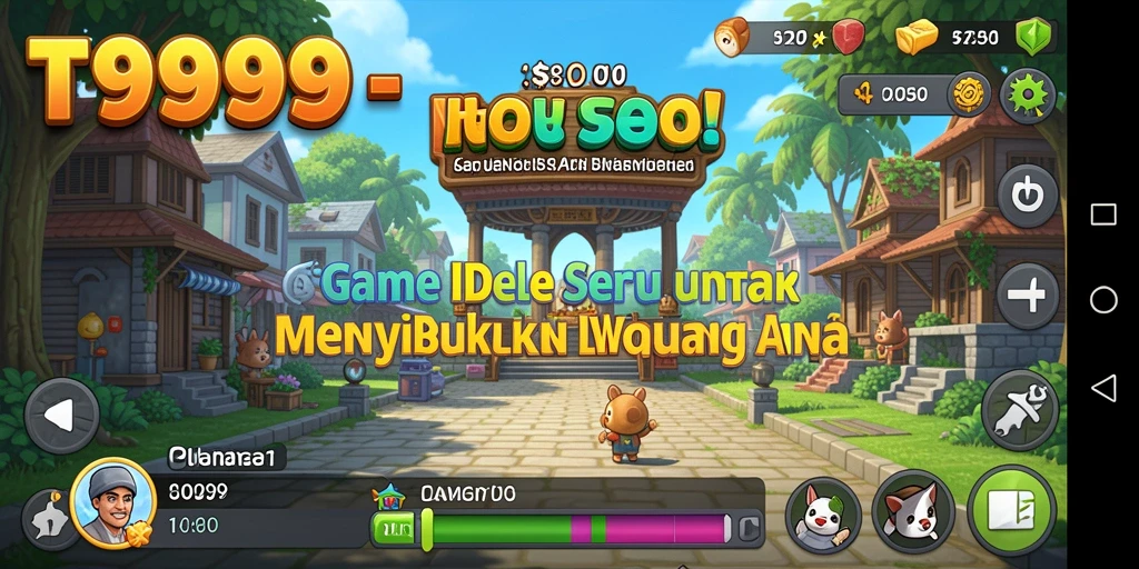 Screenshot utama T9999 menampilkan gameplay Idle yang menarik.