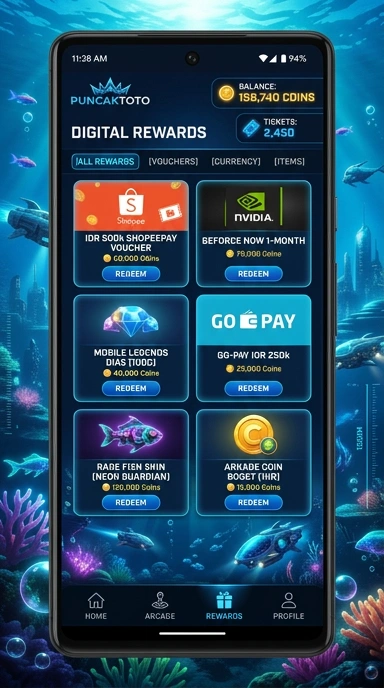 Screenshot aplikasi puncaktoto yang menampilkan katalog aplikasi.